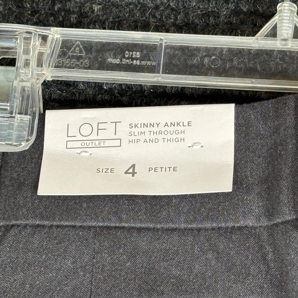 Loft Skinny Ankle Pants Gray Heather Slim Fit Petite 4P NEW 27398111 - Picture 4 of 6